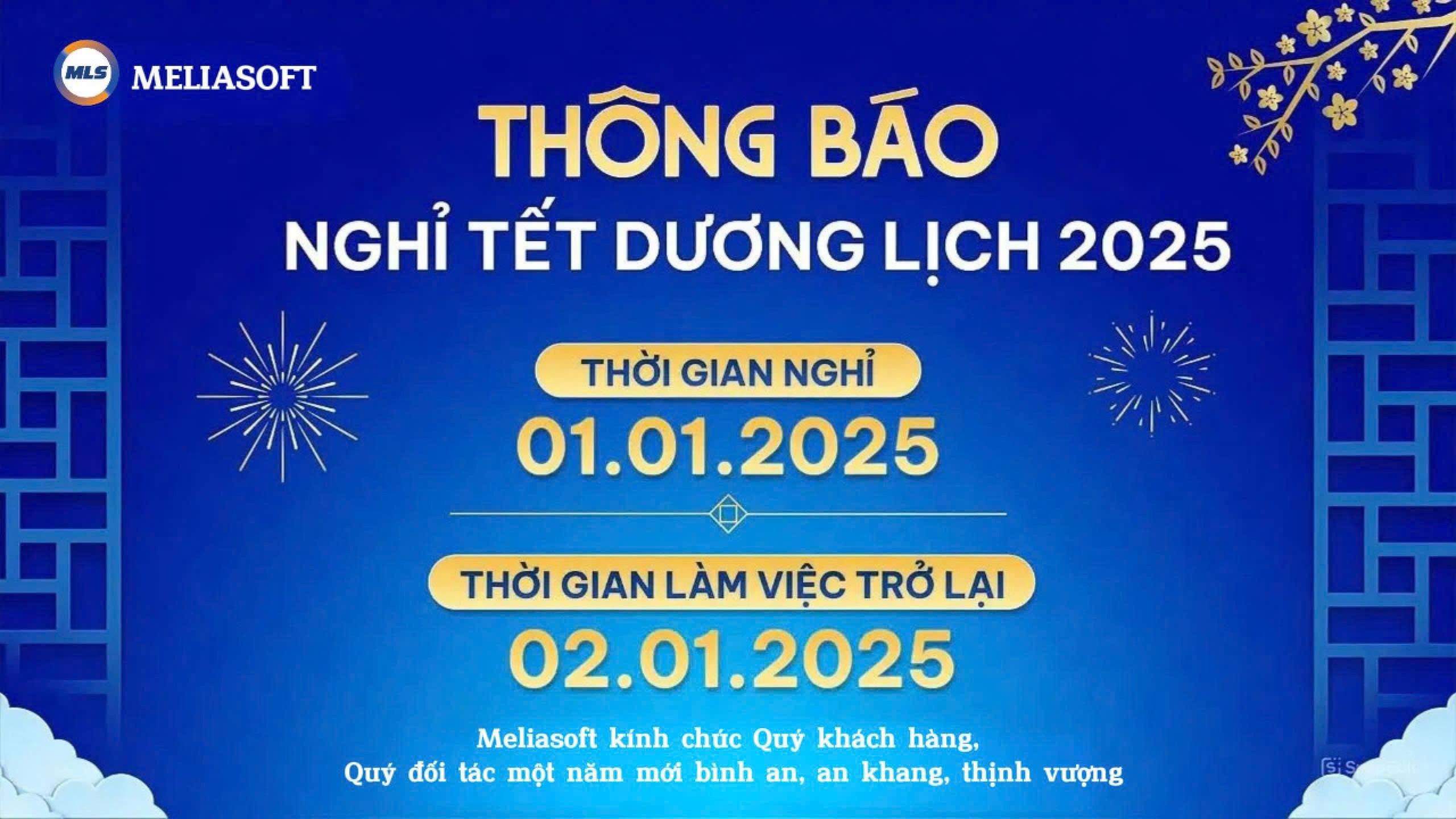 Thông báo lịch nghỉ tết dương lịch 2025